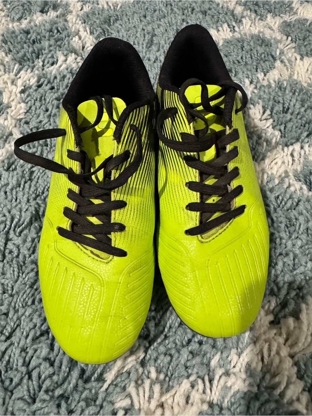 Kid’s Neon Green Soccer Cleats with Black Accents